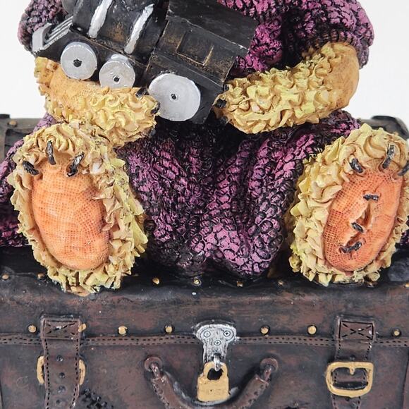 Painted Ceramic Bear Holding Train on a Chest Gertrude B. Gable Collection Bank - Picture 6 of 10